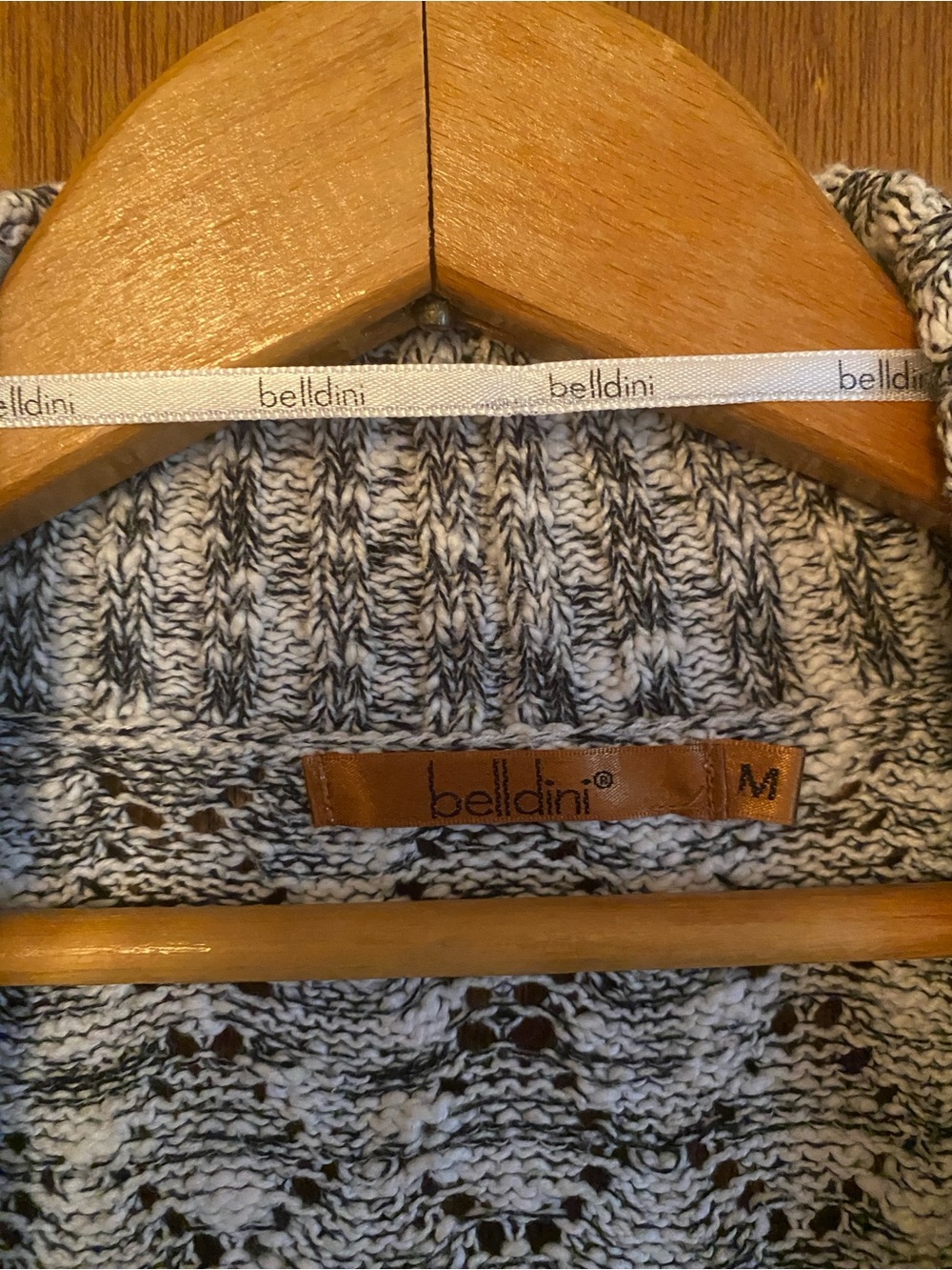 Belldini Size M Marled Knit Open Front 3/4 Sleeve Cardigan - Picture 7 of 9